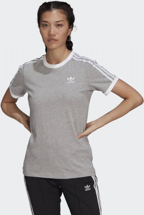 adidas Originals 3 Stripes California T Shirt Dames Medium Grey Heather Dames