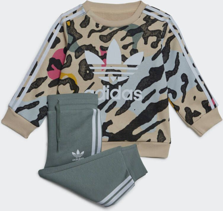 Adidas Animal Print Crew Set Baby Tracksuits