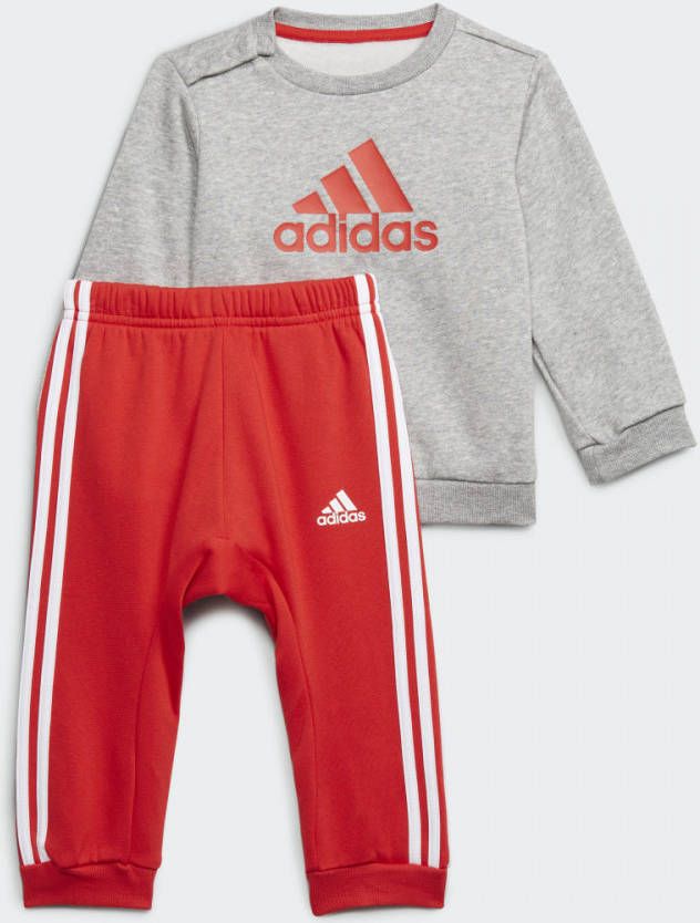 Adidas Badge of Sport Joggingpak Medium Grey Heather/Vivid Red Kind