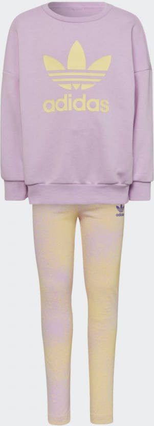 Adidas Girls All Over Print Spray Crew Suit Voorschools Tracksuits