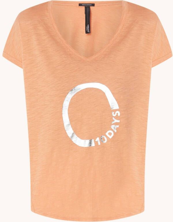 10DAYS T shirt van biologisch katoen met logoprint