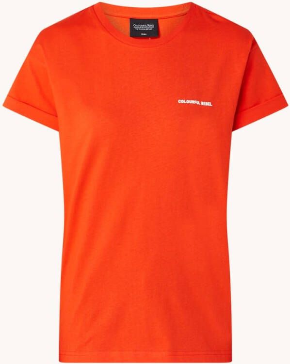 Colourful Rebel Self Love Club Boxy T shirt van biologisch katoen met logo en backprint