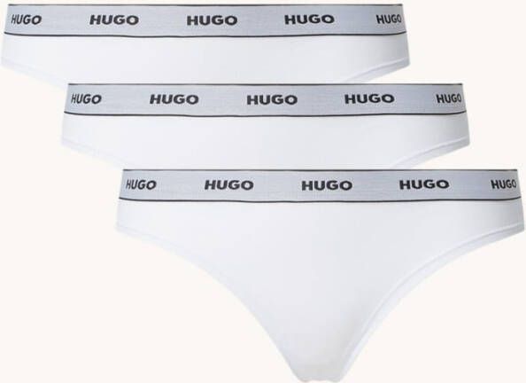 Hugo Boss String met logoband in 3 pack