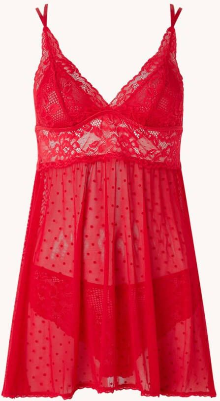Hunkemö, ller Babydoll Beatriz pyjamatop met tanga in set
