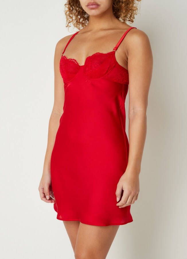 Hunkemö, ller Elissa slipdress van satijn met beugel en kant