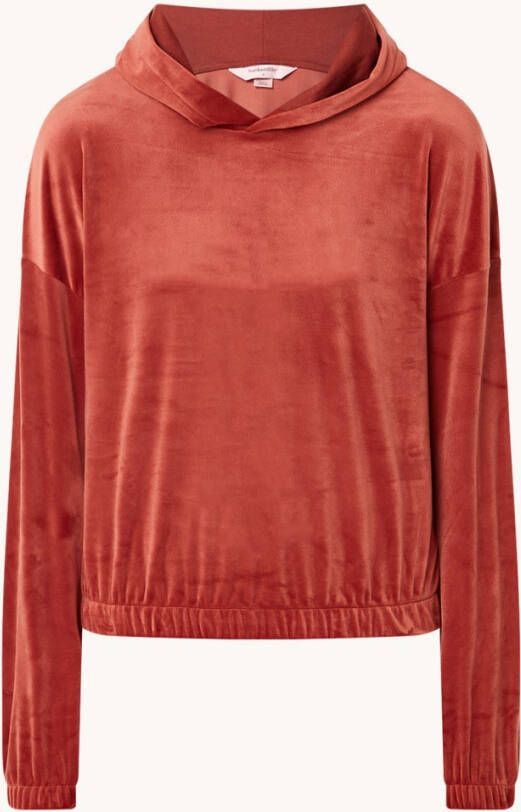 Hunkemöller Loungetrui van fluweel met capuchon