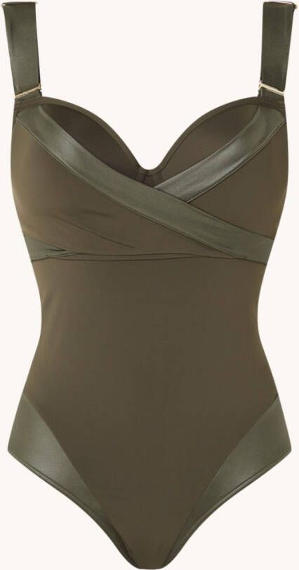 Marlies Dekkers Cache Coeur Plunge Balconette Badpak | Wired Padded Seaweed Green 70e