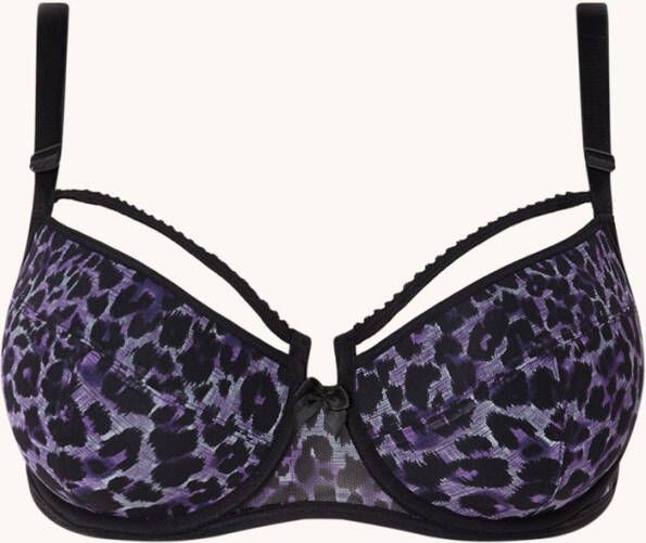Marlies Dekkers peekaboo plunge balconette bh | wired padded black purple leopard