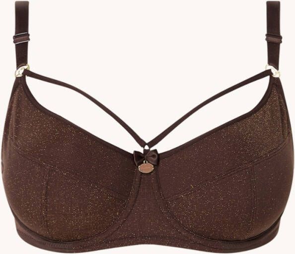 Marlies Dekkers space odyssey niet voorgevormde balconette bh | wired unpadded shimmering dark brown
