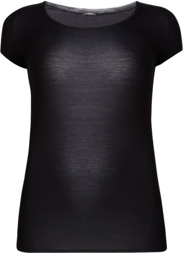 Oroblu T shirts Perfect Line T Shirt Round Neck Short Sleeves Zwart