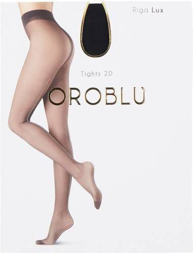 Oroblu zwarte panty Riga lux met zilveren naad achter or 2140089