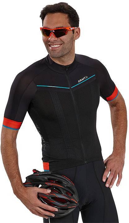 Craft shirt met korte mouwen Tech Aero zwart oranje fietsshirt met korte mouwen