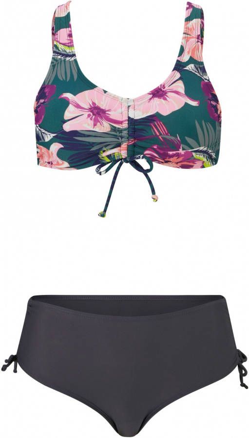 BODYFLIRT Bralette bikini (2-dlg. set), antraciet gebloemd