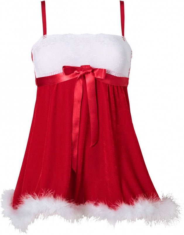 VENUS Babydoll, rood/wit, 98% polyester, 2% elastan