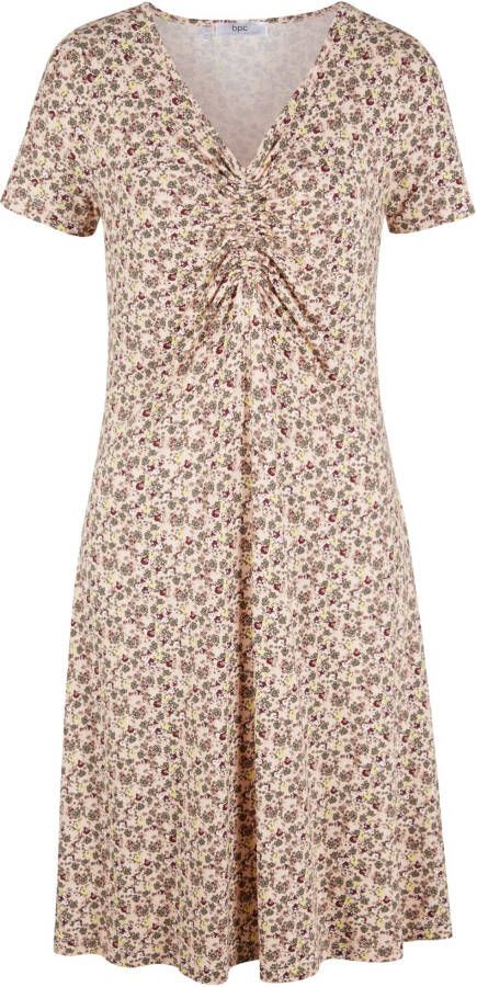bonprix Knielange jersey jurk van viscose, korte mouw