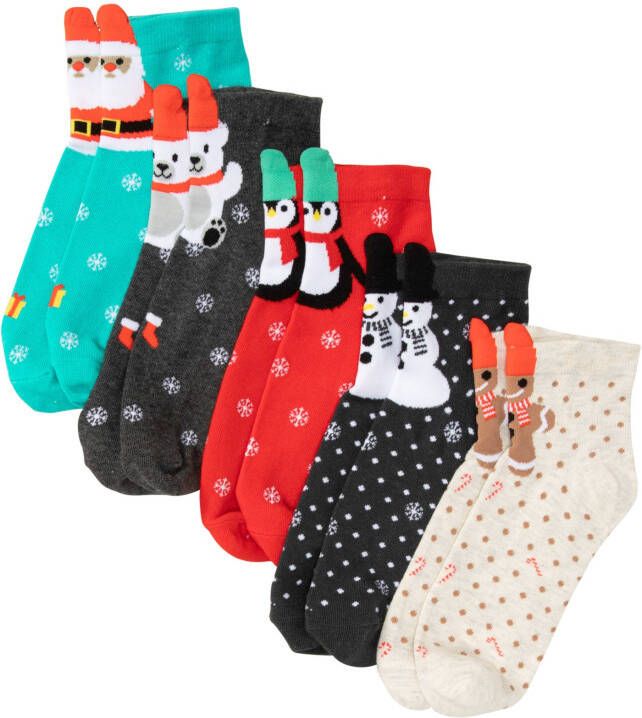 bonprix Korte sokken(5 paar)met wenskaart en biologisch katoen