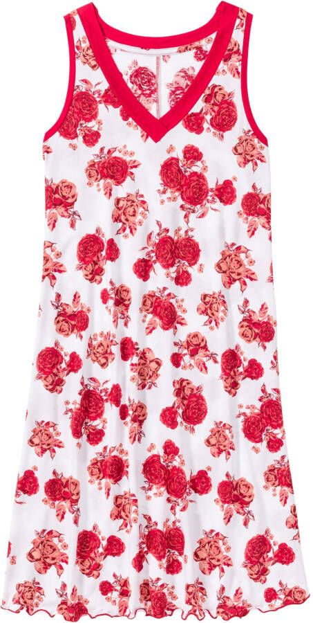 bpc selection Nachthemd, wit/rood gebloemd