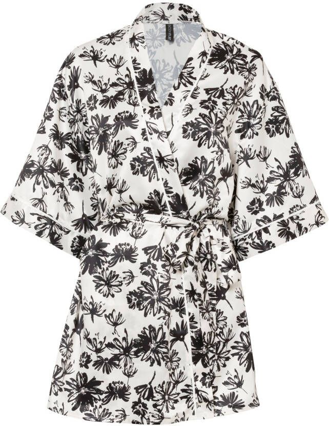 bonprix Satijnen kimono met bloemenprint