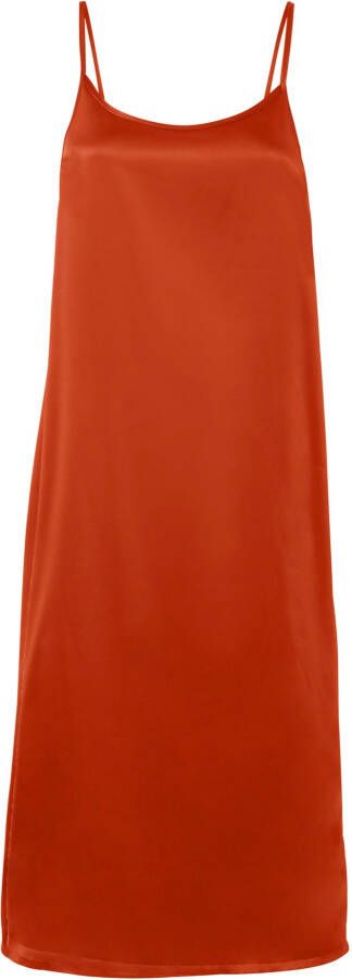 bonprix Satijnen midi slipdress met zijige look