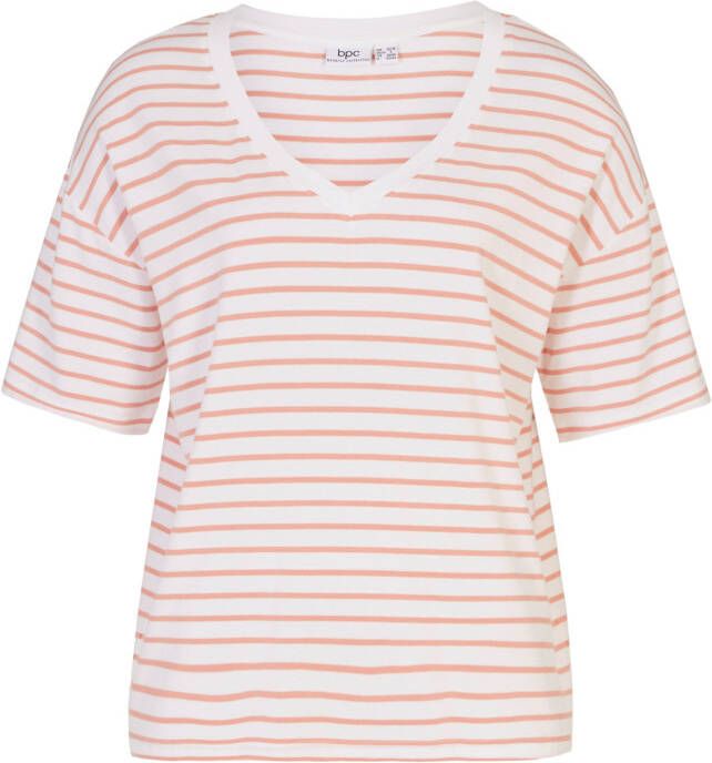 bonprix Shirt met halflange mouwen en V hals van viscose