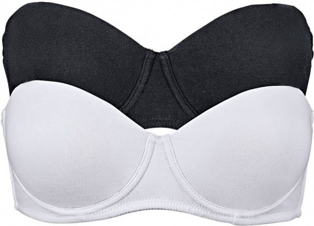bonprix Strapless beugel bh(set van 2)met biologisch katoen