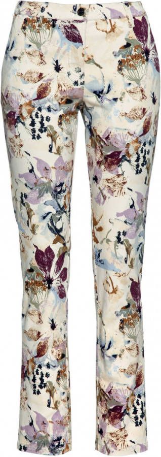 bonprix Stretch broek met bloemenprint