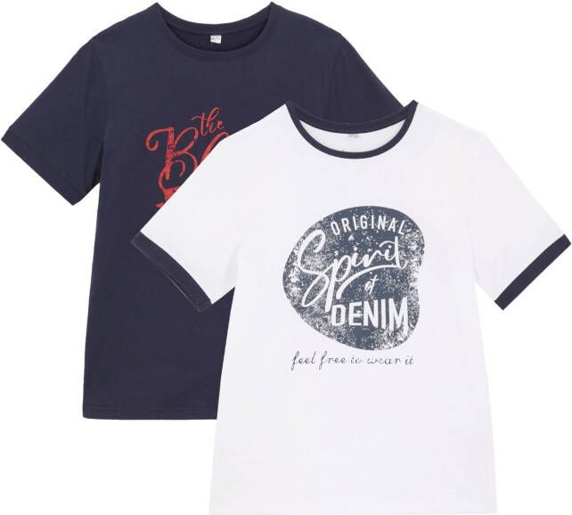 bonprix T shirt, slim fit(set van 2 )