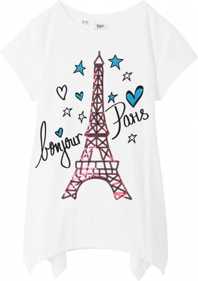 bonprix Meisjes shirt met puntige onderrand