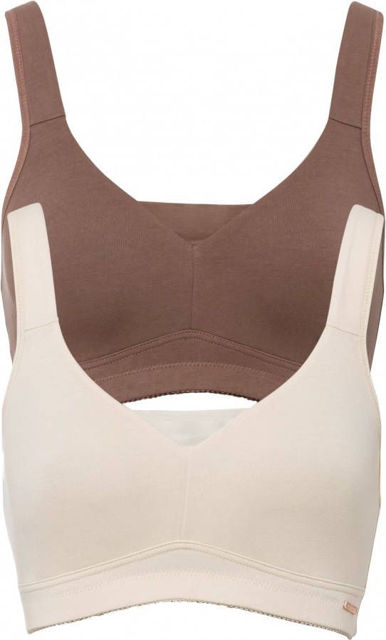 bonprix T shirt bh zonder beugels met katoen(set van 2 )