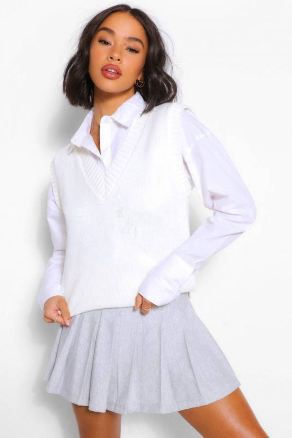 boohoo Gebreide Tank Top, Zwart