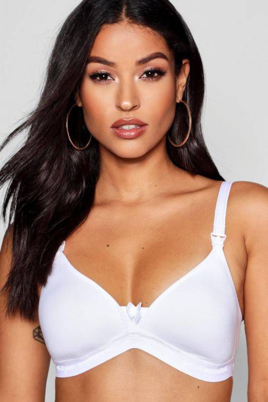 boohoo Zwangerschap Borstvoeding T Shirt Beha, Wit