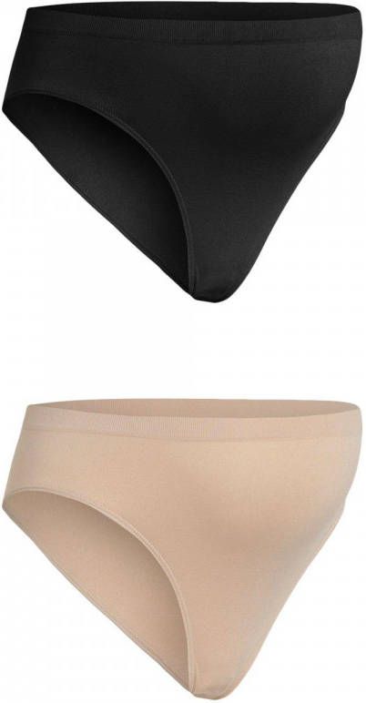 boohoo Zwangerschap Gerecyclede Naadloze Slips(2 Stuks ), Black_Nude