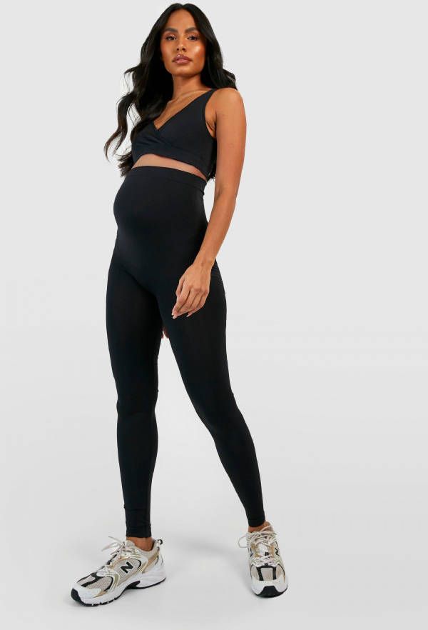 boohoo Zwangerschap Naadloze Active Bh En Leggings Set, Black