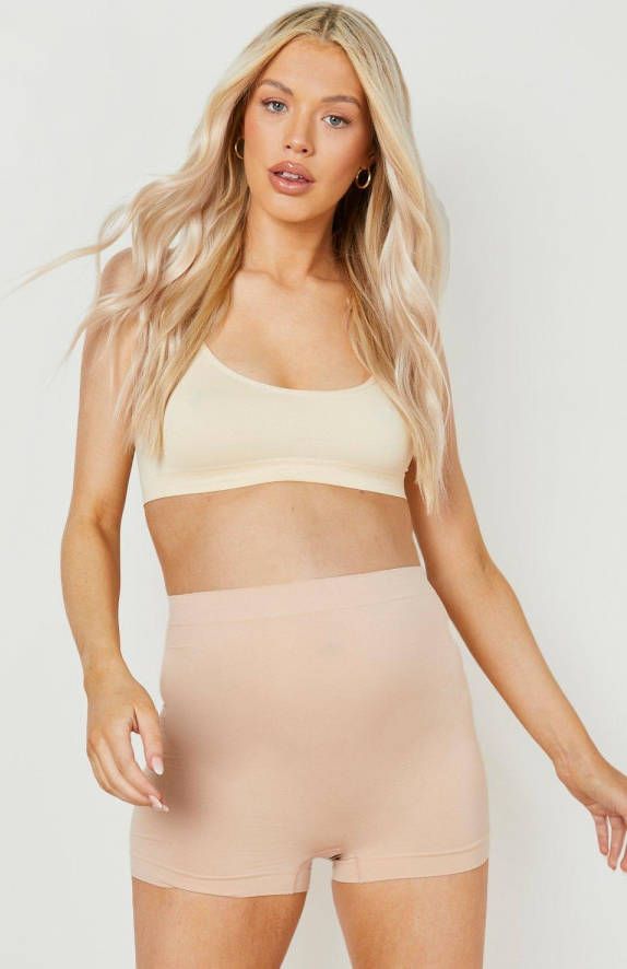 boohoo Satijnen Luipaardprint Blouse Met Geknoopte Schouders, Nude