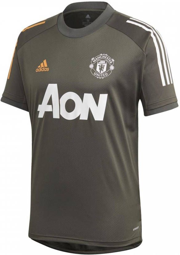adidas Performance Manchester United trainings T-shirt grijsbruin 2020/2021