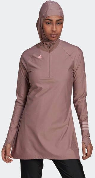 Adidas 3 Stripes Long Sleeve Swim Top Dames T Shirts