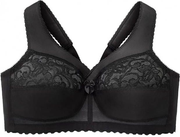 Glamorise Magic lift bh met steunfunctie Zwart, Magic lift bh in speciaal model voor Plus Sizes Zwart