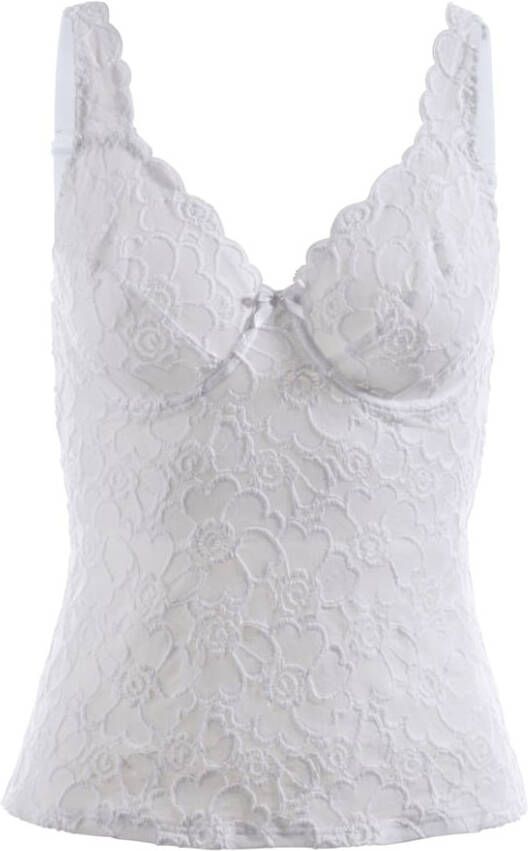 harmony Hemdje met beugels en zacht kant voor Wit