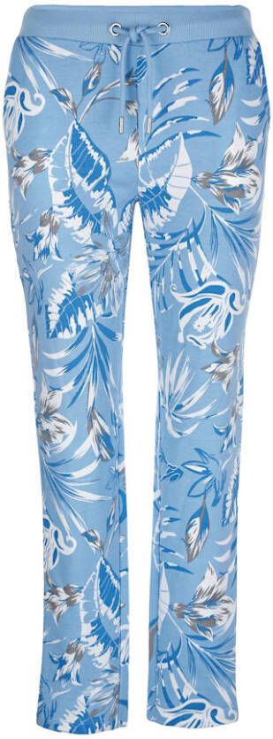 harmony Joggingbroek met modieuze print rondom Lichtblauw/Blauw/Grijs