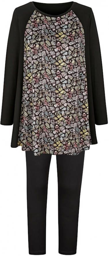 harmony Joggingpak met gedessineerde inzet Zwart/Paars/Blauw