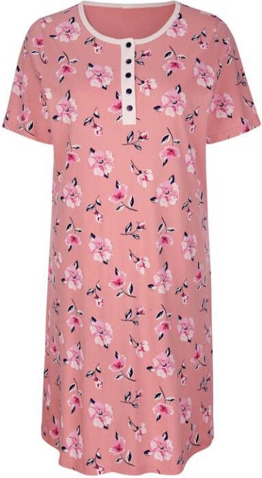 harmony Nachthemden per 2 stuks met bloemenprint Oudroze/Ecru/Marine