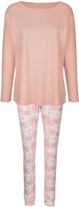 harmony Pyjama met bloemendessin Apricot/Ecru/Lila