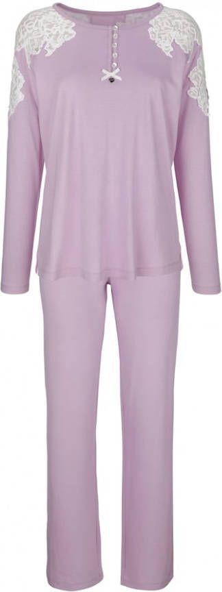 harmony Pyjama met bloemenkant Lila