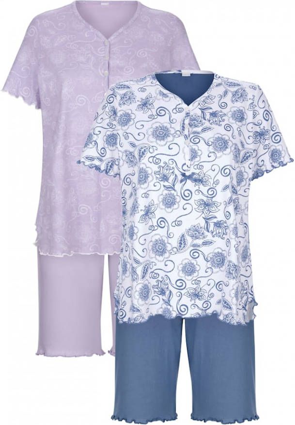 harmony Shortama's per 2 stuks met bloemendessin Lila/Blauw/Wit