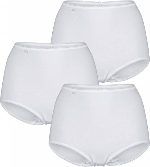 Sloggi Maxislips met klassiek dessin 3x wit
