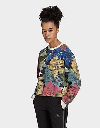 Adidas Allover Print Sweatshirt Ecru Tint/Multicolor/Ecru Tint Dames