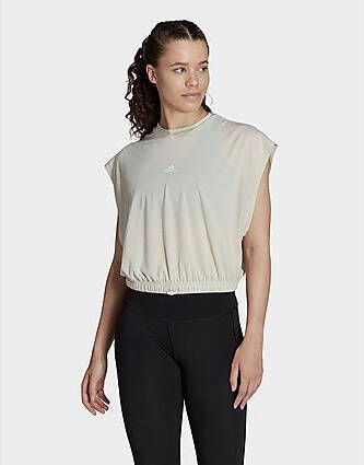 Adidas Hyperglam Mouwloos Shirt Aluminium/White Dames