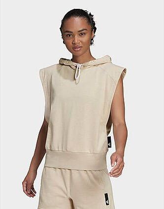 Adidas Studio Lounge Hooded Shirt Botanic Beige Mel Dames