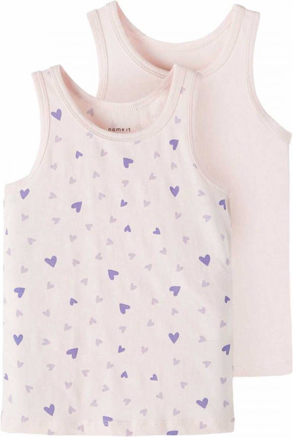 Name It Hemd NMFTANK TOP 2P BARELY PINK HEART(set, 2 stuks )