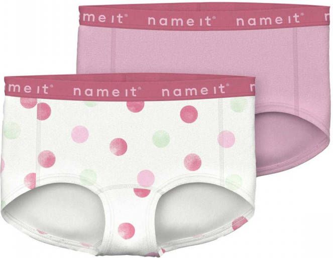 name it ! Meisjes 2 Pack Hipster -- Diverse Kleuren Katoen/elasthan